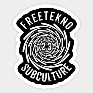 Free Tekno 23 for Free People Subculture Sticker